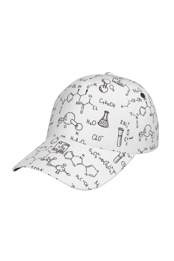 Chemical Formulas Prin Baseball Cap, Adjustable Sweat-wicking Daily,Travel, Sports Cap, Unisex