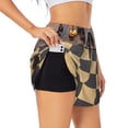 thumbnail image 1 of Gukieu Chess Board With Pawns Print Women's Sports Shorts with Drawstring Elastic Waistband for Running, Yoga, Fitness-XX-Large, 1 of 7