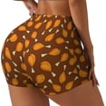 thumbnail image 1 of Gukieu Chicken Legs 1 Print Women's Sports Shorts, Elastic Waist High Stretch Running Yoga Gym Sweatpants-Large, 1 of 8