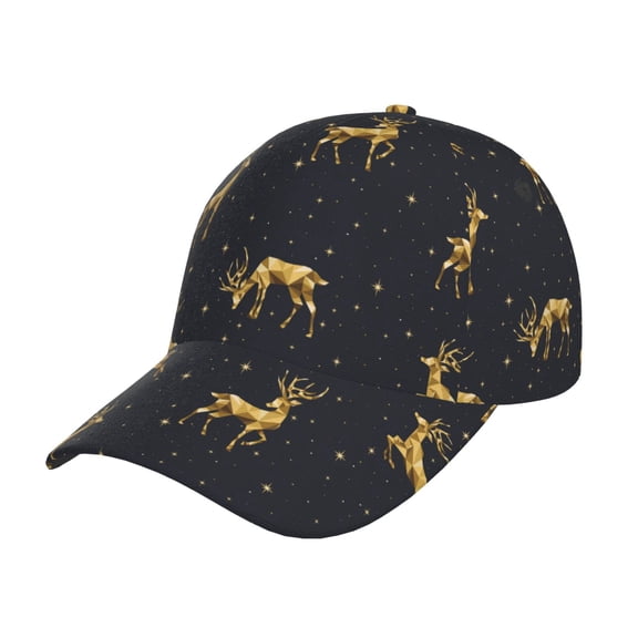 Gukieu Christmas Deers Prin Baseball Cap, Adjustable Sweat-wicking Daily,Travel, Sports Cap, Unisex