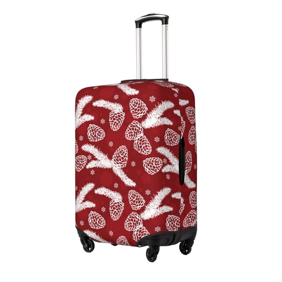 Gukieu Christmas Holiday Pinecone Print Suitcase Protective Cover, Elastic Zipper Buckle Suitcase Protective Cover, Suitable for Travel, Business Trip-Medium