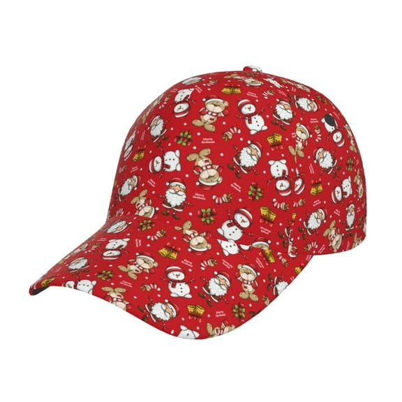 Gukieu Christmas Santa Cartoon Snowman A Prin Baseball Cap, Adjustable Sweat-wicking Daily,Travel, Sports Cap, Unisex