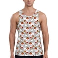 thumbnail image 1 of Gukieu Christmas Santa Claus Print Men's Quick Dry Fitness Vest, Round Neck Sleeveless Fitness Bodybuilding Top-X-Large, 1 of 7