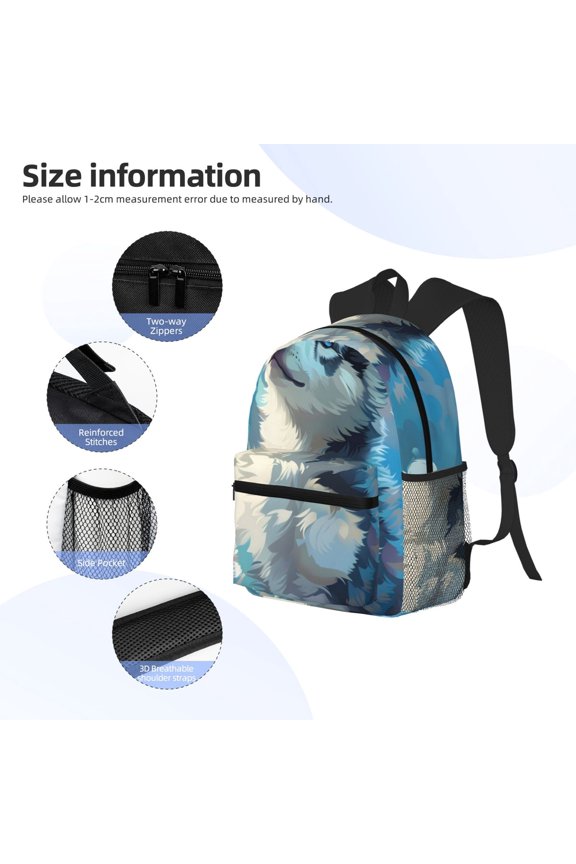 Cloud Sunshine Puppy Print Backpack, Waterproof Backpack with Adjustable Shoulder Straps, Suitable for Campus, Business, Travel, Unisex