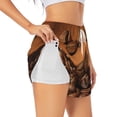 thumbnail image 1 of Gukieu Coffee Beans Print Women's Sports Shorts with Drawstring Elastic Waistband for Running, Yoga, Fitness-Large, 1 of 7