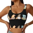 thumbnail image 1 of Gukieu Coffee Gnome (2) Print Women's Sports Vest, Low-neck U-shaped Removable Pad Sports Bra for Yoga, Exercise, Dance-Medium, 1 of 8