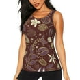 thumbnail image 1 of Gukieu Coffee and Flowers Print Women's Quick-drying Fitness Vest, Round Neck Sleeveless Fitness T-shirt, Suitable for Yoga, Sports-XX-Large, 1 of 7