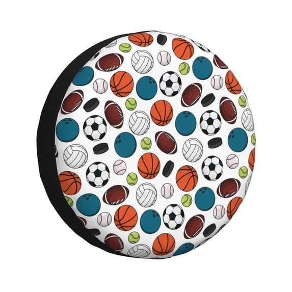 Gukieu Color Balls Print Car Tire Cover, Adjustable Waterproof and Dustproof Tire Protection Cover, Suitable for SUV, Truck, Van-17 inch