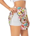 thumbnail image 1 of Gukieu Color Donut Print Women's Sports Shorts with Drawstring Elastic Waistband for Running, Yoga, Fitness-Medium, 1 of 7