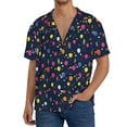 thumbnail image 1 of Gukieu Colored Balloons Print Men's Short-sleeved Shirts, Button-down Pocket Shirts, T-shirts, Beach Vacation Travel Summer Clothing-3X-Large, 1 of 5