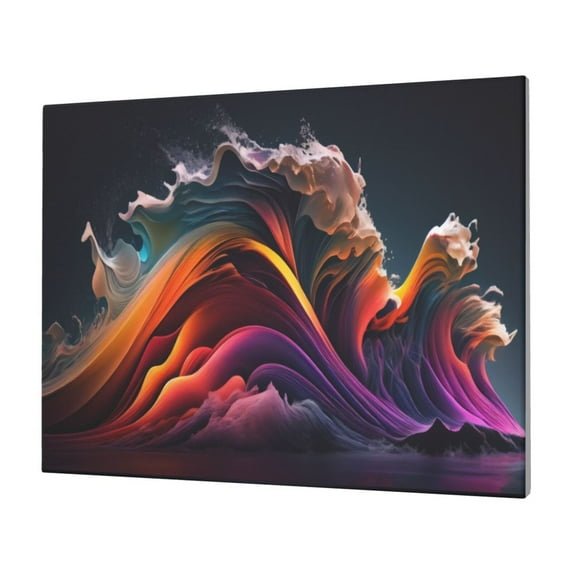 Gukieu Colorful Abstract Wave Motion Print Horizontal Canvas Decorative Painting 12x16 Inch Shrinkage Resistant Frame Hanging Home Wall Art Decor
