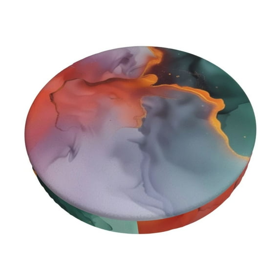Gukieu Colorful Abstract Waves Print Round Chair Cover, Dust-proof and Non-slip Bar Chair Protective Cover, Suitable for Bars, Restaurants, Offices-13 inch
