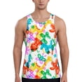 thumbnail image 1 of Gukieu Colorful Air Balloons Print Men's Quick Dry Fitness Vest, Round Neck Sleeveless Fitness Bodybuilding Top-X-Large, 1 of 7