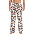 thumbnail image 1 of Gukieu Colorful Butterfly Print Men's Home Trousers, Elastic Drawstring Home Pajamas Clothing Suitable for Adult Men-Large, 1 of 6