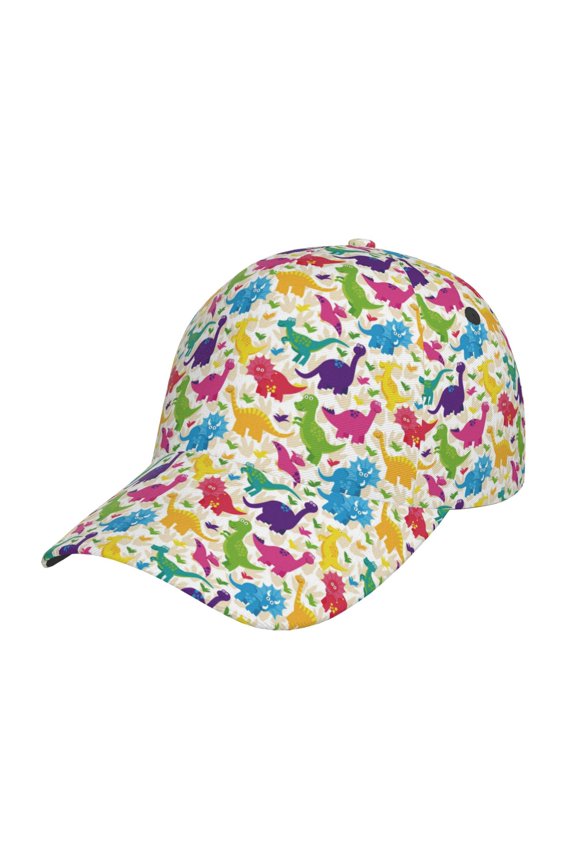 Colorful Dinosaurs Prin Baseball Cap, Adjustable Sweat-wicking Daily,Travel, Sports Cap, Unisex
