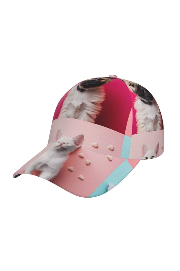 Colorful Dog Cat Collage Prin Baseball Cap, Adjustable Sweat-wicking Daily,Travel, Sports Cap, Unisex