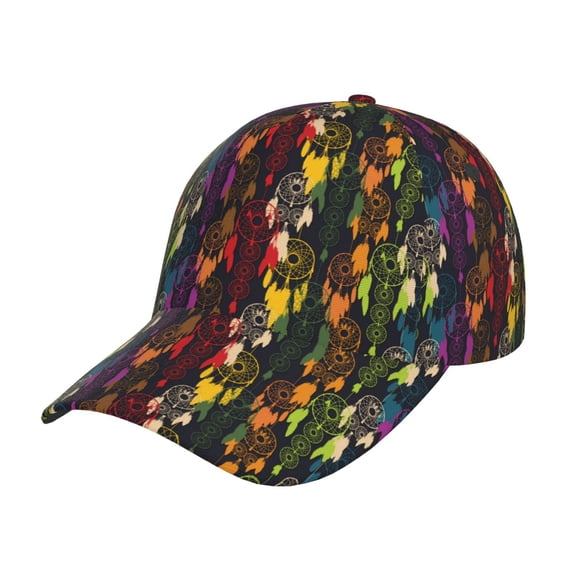 Gukieu Colorful Dreamcatcher Prin Baseball Cap, Adjustable Sweat-wicking Daily,Travel, Sports Cap, Unisex
