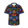 thumbnail image 1 of Gukieu Colorful Floral Print Men's Short-sleeved Shirts, Button-down Lapel Hawaiian Shirts, T-shirts, Beach Vacation Summer Casual Wear,X-Large, 1 of 7