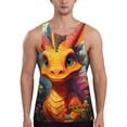 thumbnail image 1 of Gukieu Colorful Flower Chameleon Print Men's Quick Dry Fitness Vest, Round Neck Sleeveless Fitness Bodybuilding Top-XX-Large, 1 of 7