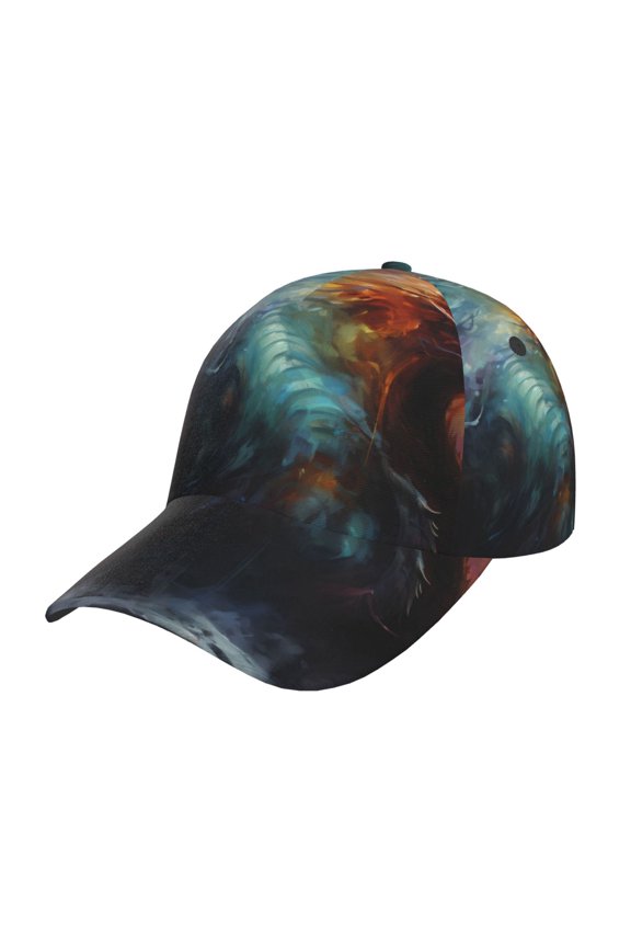Colorful Ink Style Dragon Prin Baseball Cap, Adjustable Sweat-wicking Daily,Travel, Sports Cap, Unisex