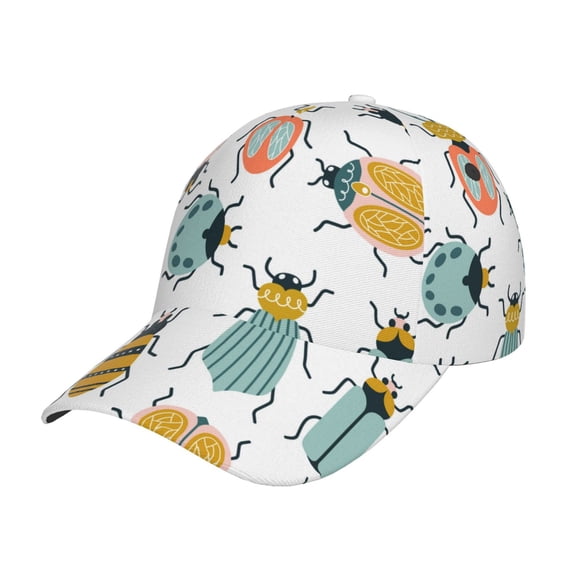 Gukieu Colorful Insects Prin Baseball Cap, Adjustable Sweat-wicking Daily,Travel, Sports Cap, Unisex
