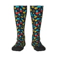 thumbnail image 1 of Gukieu Colorful Pineapple Print Contrast Color Stockings, Elastic Sports Socks Warm Socks Clothing Accessories, Adult Unisex, 1 of 6