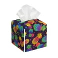thumbnail image 1 of Gukieu Colorful Pineapples1 Print Leather Tissue Box, PVC Waterproof Velcro Opening and Closing Square Tissue Box Holder, Suitable for Home and Office Decoration, 1 of 7