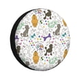 thumbnail image 1 of Gukieu Colorful Poodle Dog Print Car Tire Cover, Adjustable Waterproof and Dustproof Tire Protection Cover, Suitable for SUV, Truck, Van-15 inch, 1 of 6