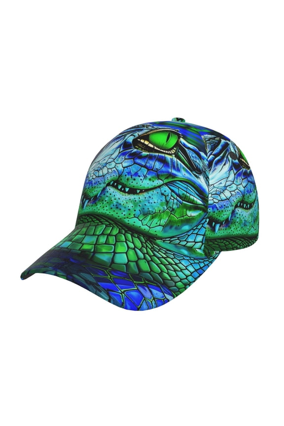 Colorful Stained Glass Crocodile Prin Baseball Cap, Adjustable Sweat-wicking Daily,Travel, Sports Cap, Unisex