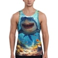 thumbnail image 1 of Gukieu Colorful Underwater Shark Print Men's Quick Dry Fitness Vest, Round Neck Sleeveless Fitness Bodybuilding Top-Medium, 1 of 7