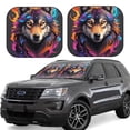 thumbnail image 1 of Gukieu Colorful Wolf Head Print Car Windshield Sun Visor, Foldable Anti-UV Car Sun Visor Suitable for Vans, Trucks Car Accessories-Medium, 1 of 6