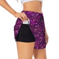 thumbnail image 1 of Gukieu Colourful Glitter Print Women's Sports Shorts with Drawstring Elastic Waistband for Running, Yoga, Fitness-X-Large, 1 of 7