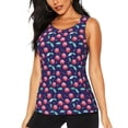 thumbnail image 1 of Gukieu Cool Mirror Cherries Print Women's Quick-drying Fitness Vest, Round Neck Sleeveless Fitness T-shirt, Suitable for Yoga, Sports-Small, 1 of 7