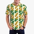 thumbnail image 1 of Gukieu Corn Print Men's Quick-drying POLO Shirt, Button-down Summer T-shirt, Suitable for Work and Outdoor Activities-Small, 1 of 6