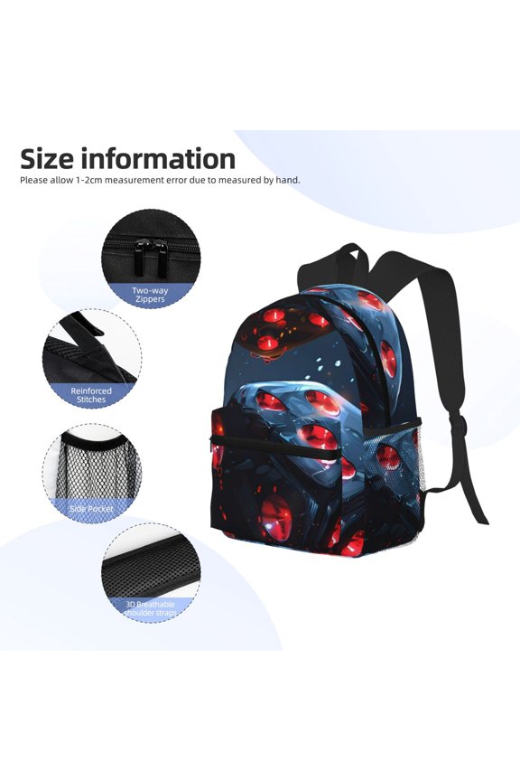Cosmic Red Sparkle Dice Print Backpack, Waterproof Backpack with Adjustable Shoulder Straps, Suitable for Campus, Business, Travel, Unisex