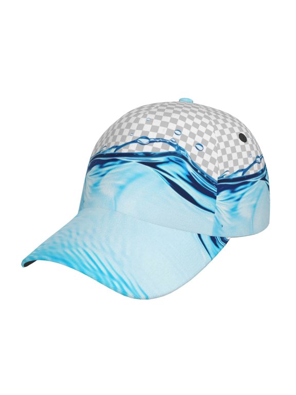 Crystal Clear Water Splash Prin Baseball Cap, Adjustable Sweat-wicking Daily,Travel, Sports Cap, Unisex