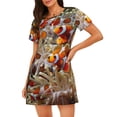 thumbnail image 1 of Gukieu Cute Anemone Fish Print Women's Nightgown, A-line Round Neck Short-sleeved Nightgown Pajamas Home Wear Suitable for Home and Outing, 1 of 6