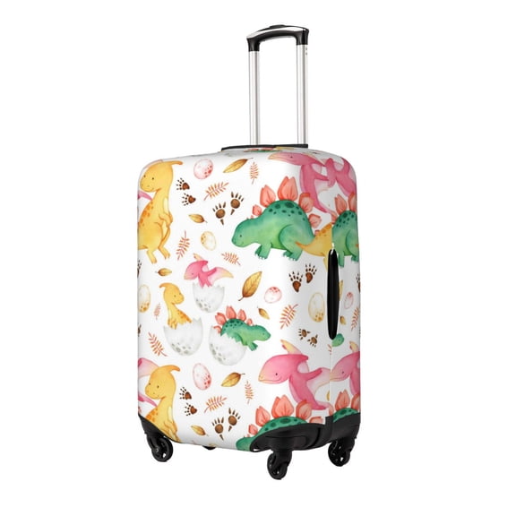 Gukieu Cute Baby Dinosaurs Print Suitcase Protective Cover, Elastic Zipper Buckle Suitcase Protective Cover, Suitable for Travel, Business Trip-Small