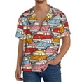 thumbnail image 1 of Gukieu Cute Cars Print Men's Short-sleeved Shirts, Button-down Pocket Shirts, T-shirts, Beach Vacation Travel Summer Clothing-Large, 1 of 5