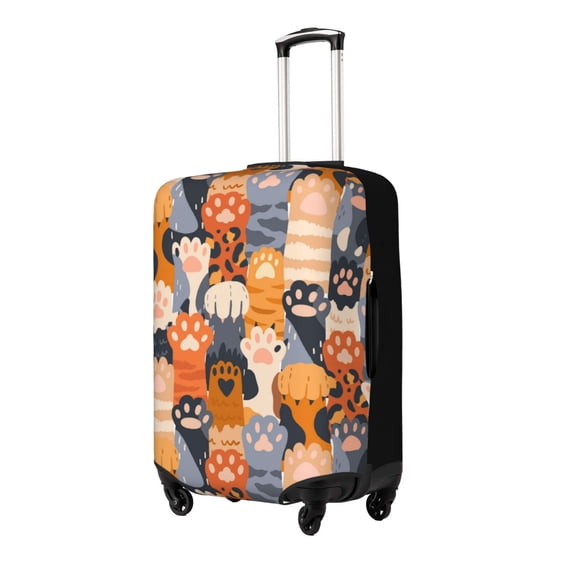 Gukieu Cute Cat Paw Print Suitcase Protective Cover, Elastic Zipper Buckle Suitcase Protective Cover, Suitable for Travel, Business Trip-Small