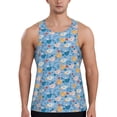 thumbnail image 1 of Gukieu Cute Chickens and Flowers Print Men's Quick Dry Fitness Vest, Round Neck Sleeveless Fitness Bodybuilding Top-Medium, 1 of 7