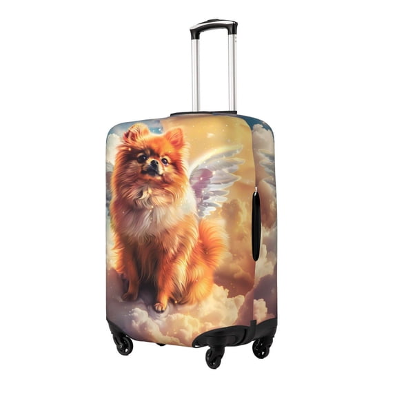 Gukieu Cute Cloud Pomeranian Print Suitcase Protective Cover, Elastic Zipper Buckle Suitcase Protective Cover, Suitable for Travel, Business Trip-Small