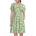 thumbnail image 1 of Gukieu Cute Crocodile Print Women's Short Sleeve Dress, Elastic Waistband A-line with Pockets Summer Dress, Suitable for Daily Leisure, Work, Vacation, 1 of 6