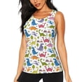 thumbnail image 1 of Gukieu Cute Dinosaur Print Women's Quick-drying Fitness Vest, Round Neck Sleeveless Fitness T-shirt, Suitable for Yoga, Sports-XX-Large, 1 of 7