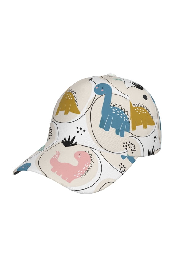 Cute Dinosaurs Prin Baseball Cap, Adjustable Sweat-wicking Daily,Travel, Sports Cap, Unisex