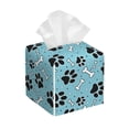 thumbnail image 1 of Gukieu Cute Dog Footprints Print Leather Tissue Box, PVC Waterproof Velcro Opening and Closing Square Tissue Box Holder, Suitable for Home and Office Decoration, 1 of 7