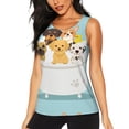 thumbnail image 1 of Gukieu Cute Dog In Bathtub Print Women's Quick-drying Fitness Vest, Round Neck Sleeveless Fitness T-shirt, Suitable for Yoga, Sports-Large, 1 of 7