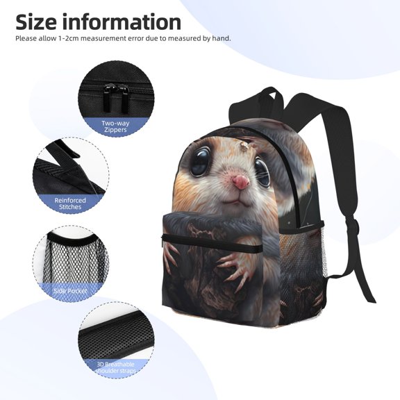 Gukieu Cute Fat Ball Branch Print Backpack, Waterproof Backpack with Adjustable Shoulder Straps, Suitable for Campus, Business, Travel, Unisex