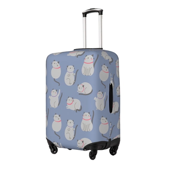 Gukieu Cute Fat Cat Print Suitcase Protective Cover, Elastic Zipper Buckle Suitcase Protective Cover, Suitable for Travel, Business Trip-Small