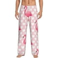 thumbnail image 1 of Gukieu Cute Flamingo with Heart Print Men's Home Trousers, Elastic Drawstring Home Pajamas Clothing Suitable for Adult Men-Small, 1 of 6